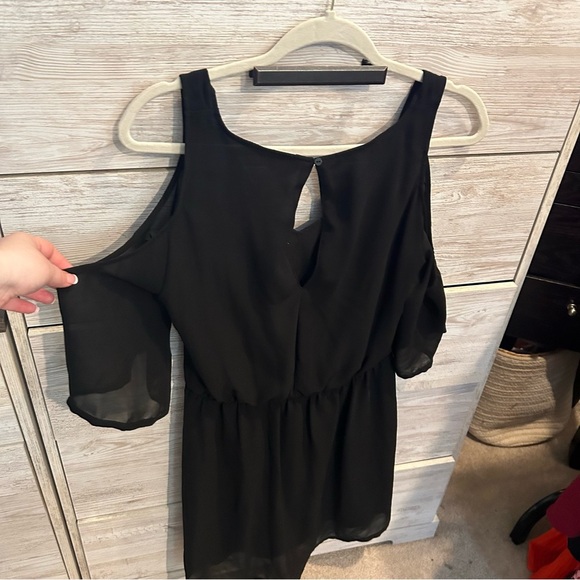 H&M black off shoulder floaty mesh dress (Size 12) - Picture 5 of 5